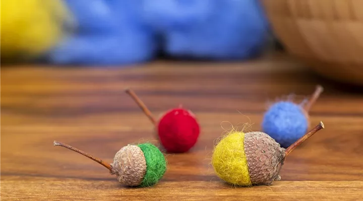 Bunte Filzeicheln – Herbstdeko mal anders